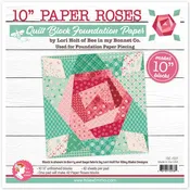 10" Paper Roses Quilt Block Foundation Paper