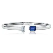 Alexandrite Cuff – Emerald Cut, 14K White Gold