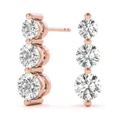 3 Stone Earrings 2Ct