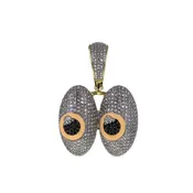 0.82ctw Diamond Eyes Emoji Pendant 10K
