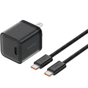 Baseus GaN5S Fast Charger 1C 20W US + Cable Type-C to Type-C 100W 1m