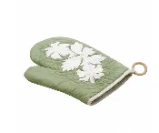 11" x 6" Oven Mitt - Seafoam Green Hibiscus