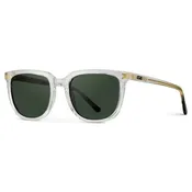Abner Polarized Square Sunglasses Crystal Clear/Smoke Green Lens
