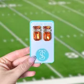 Orange Game Day Gem Studs
