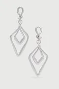 Abstract Double Diamond Open Frame Dangle Earrings