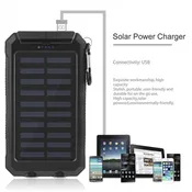 High Capacity Water Resistant Shatterproof Solar Power Bank with Compass