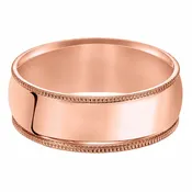 14K Classic Milgrain Comfort Fit Wedding Band - 8mm