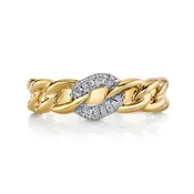 14K 0.11cttw VS White Diamond Link Ring