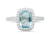 Aquamarine Cushion Cut Cocktail Ring