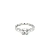 14k White Gold 1.01ct Cushion Diamond Solitaire Ring