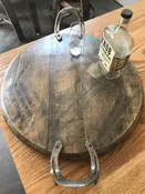 Bourbon Barrel Head Serving Tray