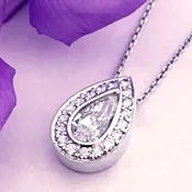 #15576 Pear-Shaped Diamond Pendant