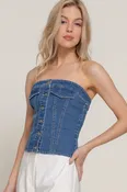 Ava Denim Tube Top