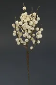 12.5" Plastic Ilex Winterberry Pick White