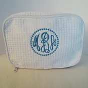 Waffle Cosmetic Bag with Monogram