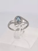 14KT WG Aqua and diamond ring