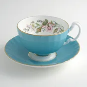 Wild Tudor Teacup &amp; Saucer Oban Turquoise