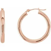 14K Hoop Earrings 3mm wide