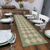 3acrehomestead Charlie Table Runner | Green - Premium Vinyl Mat