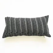 Black Grey Dot Lumbar Toss Pillow Throw Pillow 12 x 24