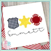 3 Badge Trio Zigzag Applique