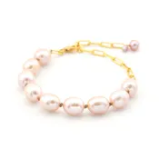 14k Gold Fill Knotted Pink Pearl Bracelet