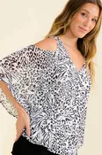 ANIMAL PRINT COLD SHOULDER TANK