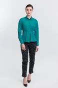 Slim Taffeta Deep Teal Flower Texture