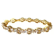 Bow Tie Cubic Zirconia Tennis Bracelets  with Pear Cut White Diamond Cubic Zirconia
