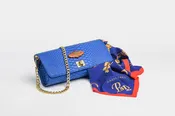 Duchesse De Polignac Medium Blue Python Clutch