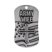 Army Wife Antique Finish Dog Tag Necklace-1 Corinthians 13:7-8