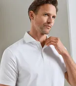 Albatross Cotton Blend Pique Polo - White