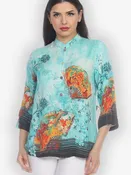 Antique Fans Silk Blouse