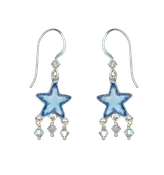 NEW! Blue Star w/ Crystals Wire Earrings — Bamboo Jewelry