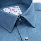 Alynn Liam Lite Denim Untuckable Slim Fit Dress Shirt