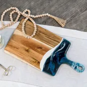 Acacia Wood Resin Art Charcuterie Board - Medium
