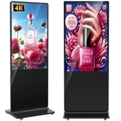55 inch Indoor Digital Signage 4K UHD LCD Screen IPS Floor Standing Digital Kiosks Interactive Displays with WiFi HDMI/USB Input Auto AD Player
