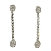 14K White Gold 3.44ctw Diamond Linear Dangling Earring