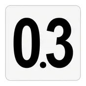 0.3 - Plastic Overlay Depth Marker - 6 x 6 Inch with 4 Inch Lettering