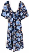 Abercrombie & Fitch Size M Navy/Brown Floral Twist Dresses Dress Maxi