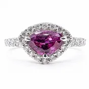 Ring Halo 0.41ctw Round Diamonds GIA: 5232457093 1.08ct Pinkish Violet Sapphire Platinum 8.5mm Sz6.75 3.8g 226070024
