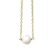 "La Perla" 16" Necklace - Pearl, 14K Gold Fill