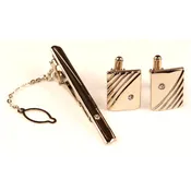 2.5″ Tie Bar & Cufflinks Diamond Star (SET)