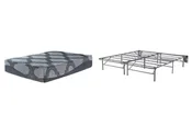 12 Inch Ashley Hybrid Gray King Adjustable Base and Mattress