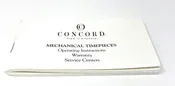 Concord Mechanical Timepieces Operating Instructions, 3 Year Warranty and Service Centers