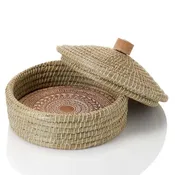Ancient Wave Lidded Breadwarmer (Ecru Accent)