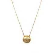 10K Yellow Gold 0.02CTW Diamond Sand Dollar Necklace
