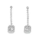 1ctw Diamond Dangle Earrings 14k White Gold