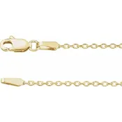 14K Yellow Gold 1.4mm Diamond Cut Cable Chain - 16" Chain