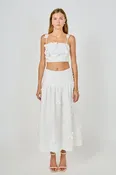 3D Floral Detail Midi Skirt